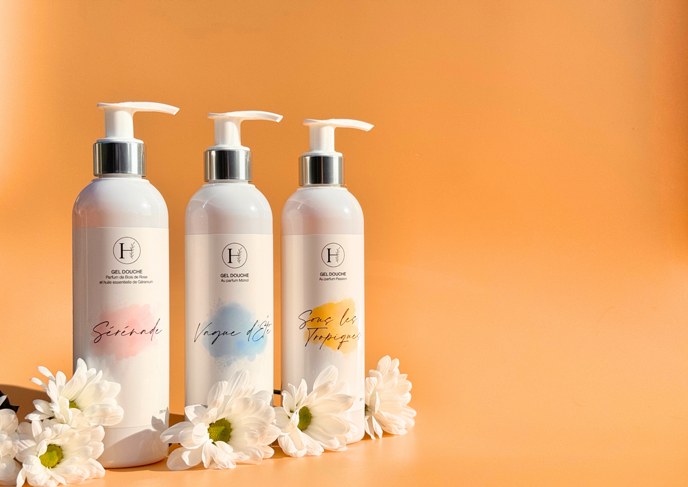 Gels douche naturels made in France,vegan, parfums naturels